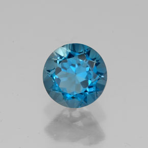1.85 ct Blue Topaz Stone, Natural Topaz in Round Facet Shape for Sale
