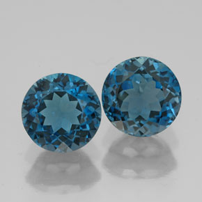 5.45 ct Blue Topaz Gemstone, Topaz Gem in Round Facet Shape for Sale.