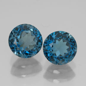 5.45 ct Blue Topaz Stone, Natural Topaz in Round Facet Shape for Sale