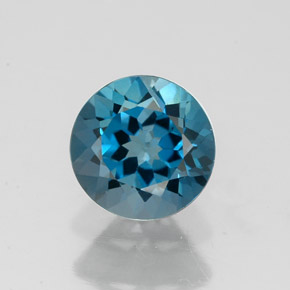 1.76 ct Blue Topaz Gemstone, Topaz Gem in Round Facet Shape for Sale.