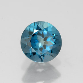 1.76 ct Blue Topaz Stone, Natural Topaz in Round Facet Shape for Sale