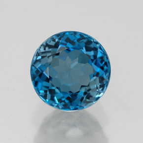 2.86 ct Blue Topaz Gemstone, Topaz Gem in Round Facet Shape for Sale.