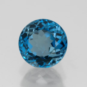 2.86 ct Blue Topaz Stone, Natural Topaz in Round Facet Shape for Sale
