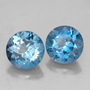 3.60 ct Blue Topaz Stone, Natural Topaz in Round Facet Shape for Sale