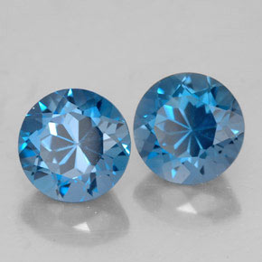3.63 ct Blue Topaz Stone, Natural Topaz in Round Facet Shape for Sale