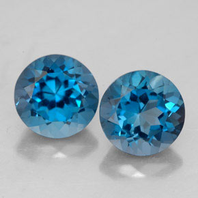 3.62 ct Blue Topaz Gemstone, Topaz Gem in Round Facet Shape for Sale.