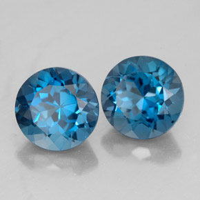 3.62 ct Blue Topaz Stone, Natural Topaz in Round Facet Shape for Sale
