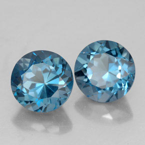 3.76 ct Blue Topaz Stone, Natural Topaz in Round Facet Shape for Sale