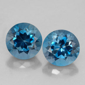 3.55 ct Blue Topaz Gemstone, Topaz Gem in Round Facet Shape for Sale.
