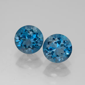 3.47 ct Blue Topaz Gemstone, Topaz Gem in Round Facet Shape for Sale.