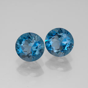 3.47 ct Blue Topaz Stone, Natural Topaz in Round Facet Shape for Sale