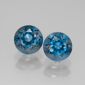3.66 ct Blue Topaz Gemstone, Topaz Gem in Round Facet Shape for Sale.