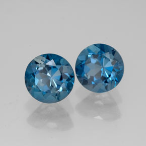 3.66 ct Blue Topaz Stone, Natural Topaz in Round Facet Shape for Sale