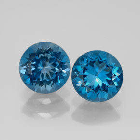 4.40 ct Blue Topaz Gemstone, Topaz Gem in Round Facet Shape for Sale.
