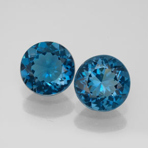 4.43 ct Blue Topaz Gemstone, Topaz Gem in Round Facet Shape for Sale.