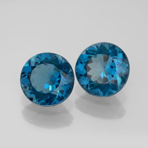 4.43 ct Blue Topaz Stone, Natural Topaz in Round Facet Shape for Sale