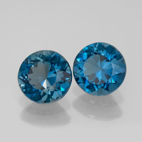 4.72 ct Blue Topaz Stone, Natural Topaz in Round Facet Shape for Sale