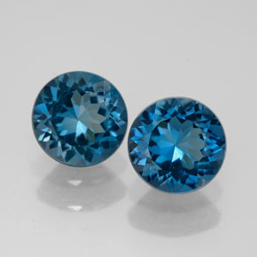 4.64 ct Blue Topaz Gemstone, Topaz Gem in Round Facet Shape for Sale.
