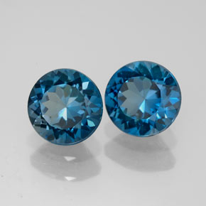 4.64 ct Blue Topaz Stone, Natural Topaz in Round Facet Shape for Sale