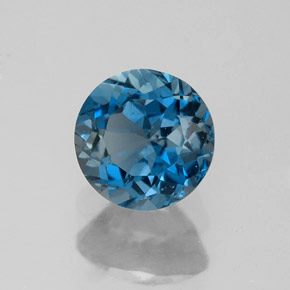 1.81 ct Blue Topaz Gemstone, Topaz Gem in Round Facet Shape for Sale.