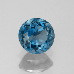 1.81 ct Blue Topaz Stone, Natural Topaz in Round Facet Shape for Sale