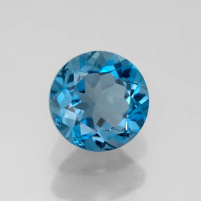 1.79 ct Blue Topaz Stone, Natural Topaz in Round Facet Shape for Sale