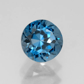 1.83 ct Blue Topaz Stone, Natural Topaz in Round Facet Shape for Sale