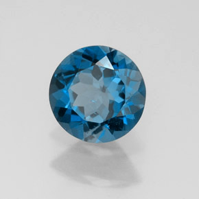 1.39 ct Blue Topaz Stone, Natural Topaz in Round Facet Shape for Sale