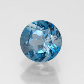 1.98 ct Blue Topaz Stone, Natural Topaz in Round Facet Shape for Sale