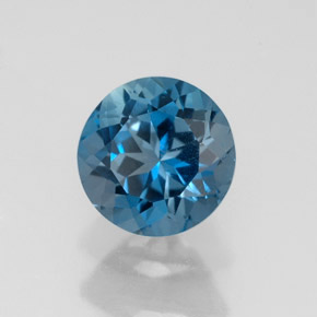 1.83 ct Blue Topaz Stone, Natural Topaz in Round Facet Shape for Sale