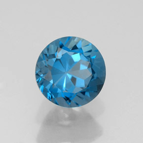 1.89 ct Blue Topaz Stone, Natural Topaz in Round Facet Shape for Sale