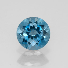 1.52 ct Blue Topaz Stone, Natural Topaz in Round Facet Shape for Sale