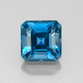 2.51 ct Blue Topaz Gemstone, Topaz Gem in Octagon Facet Shape for Sale.