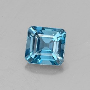 1.23 ct Blue Topaz Gemstone, Topaz Gem in Octagon Facet Shape for Sale.