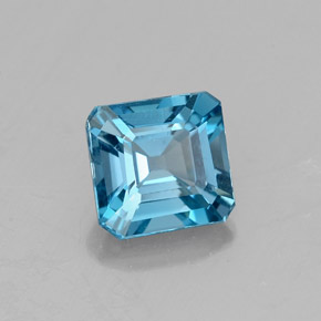 1.23 ct Blue Topaz Stone, Natural Topaz in Octagon Facet Shape for Sale