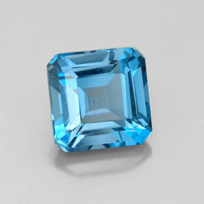 2.27 ct Blue Topaz Gemstone, Topaz Gem in Octagon Facet Shape for Sale.