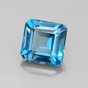 2.27 ct Blue Topaz Stone, Natural Topaz in Octagon Facet Shape for Sale
