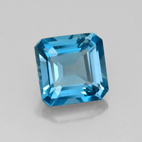 2.06 ct Blue Topaz Gemstone, Topaz Gem in Octagon Facet Shape for Sale.