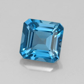 2.06 ct Blue Topaz Stone, Natural Topaz in Octagon Facet Shape for Sale