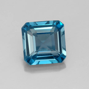 2.00 ct Blue Topaz Gemstone, Topaz Gem in Octagon Facet Shape for Sale.