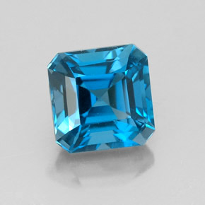 2.47 ct Blue Topaz Gemstone, Topaz Gem in Octagon Facet Shape for Sale.