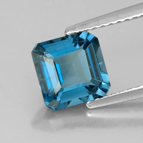 2.06 ct Blue Topaz Gemstone, Topaz Gem in Octagon Facet Shape for Sale.