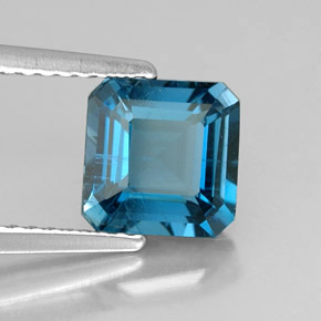 2.06 ct Blue Topaz Stone, Natural Topaz in Octagon Facet Shape for Sale