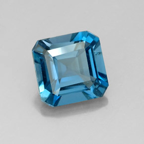 1.96 ct Blue Topaz Stone, Natural Topaz in Octagon Facet Shape for Sale