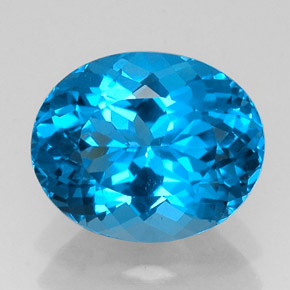 11.16 ct Blue Topaz Gemstone, Topaz Gem in Oval Facet Shape for Sale.