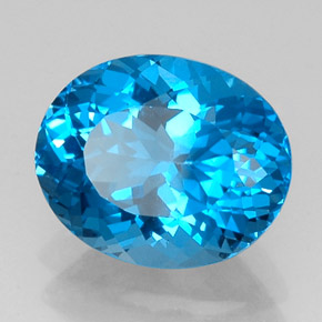 11.16 ct Blue Topaz Stone, Natural Topaz in Oval Facet Shape for Sale