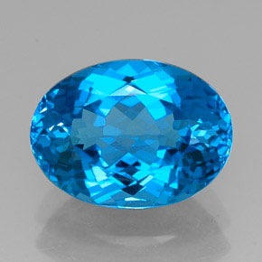 12.83 ct Blue Topaz Gemstone, Topaz Gem in Oval Facet Shape for Sale.