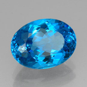 12.83 ct Blue Topaz Stone, Natural Topaz in Oval Facet Shape for Sale