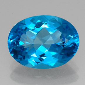15.00 ct Blue Topaz Gemstone, Topaz Gem in Oval Facet Shape for Sale.
