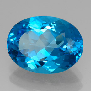 15.00 ct Blue Topaz Stone, Natural Topaz in Oval Facet Shape for Sale